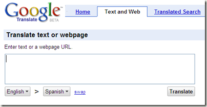 Google translate screenshot