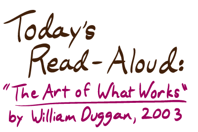 Today's Read-Aloud: The Art of What Works